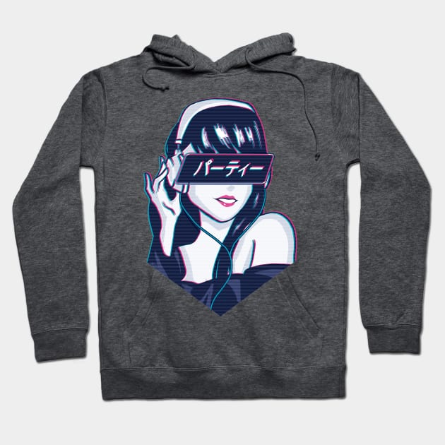 Party! - Sad Japanese Aesthetic Hoodie by DriXxArt